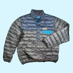 Patagonia Men's Down Snap-T Pullover Jacket Coat Puffer Blue Grey Medium